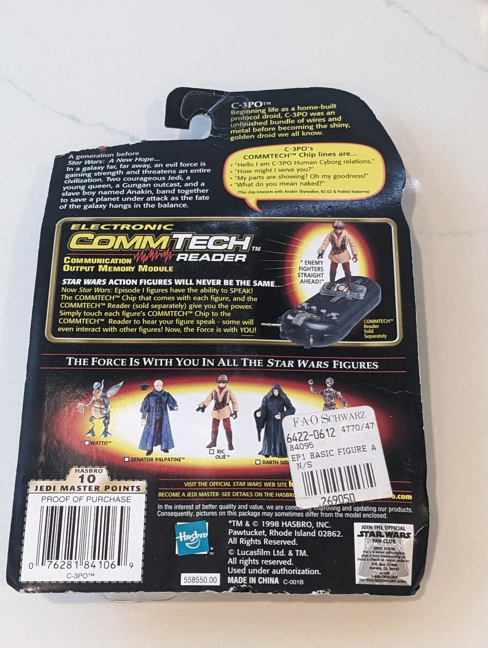 Star Wars Episode 1 Basic Figures C-3P0 Action Figure Damage Box C-3PO Wire